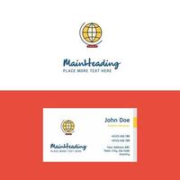 Flat World globe Logo and Visiting Card Template Busienss Concept Logo Design vector