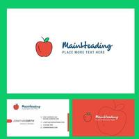 diseño de logotipo de apple con eslogan diseño creativo de vector de plantilla de tarjeta de negocios frontal y posterior