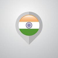 Map Navigation pointer with India flag design vector