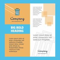 Trash Company Brochure Title Page Design Company profile annual report presentations leaflet Vector Background