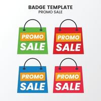 Flat sale badge template collection vector