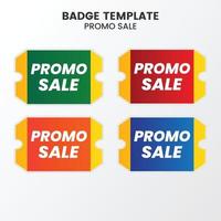 Flat sale badge template collection vector