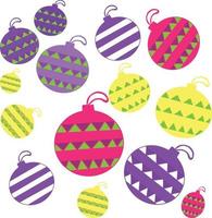 multicolored christmas balls scenery pattern vector