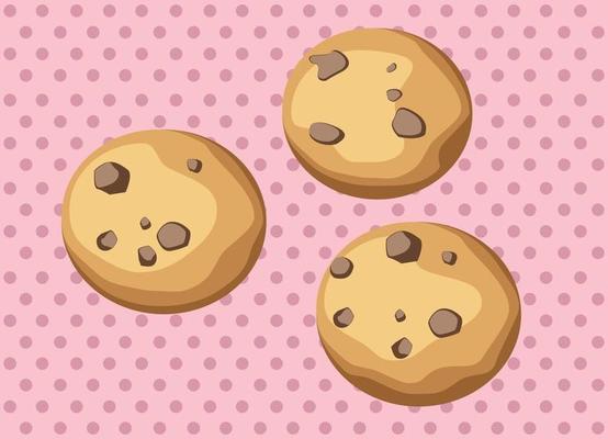 Free chocolate chip cookie - Vector Art