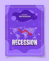 recession financial country concept for template of banners, flyer, books, and magazine cover vector