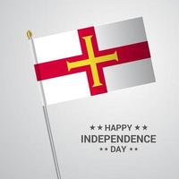 Guernsey Independence day typographic design with flag vector