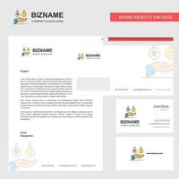 Emoji in hands Business Letterhead Envelope and visiting Card Design vector template