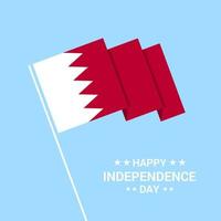 Bahrain Independence day typographic design with flag vector