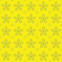 repeated line flowers and boxes on yellow background pattern vector design