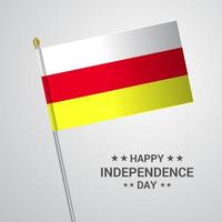 South Ossetia Independence day typographic design with flag vector