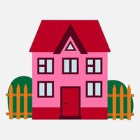 Vector illustration. A house with a fence. Design.