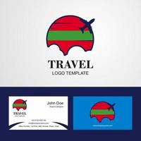 logotipo de la bandera de transnistria de viaje y diseño de tarjeta de visita vector