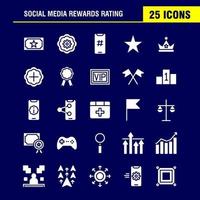 Social Media Rewards Rating Solid Glyph Icon Pack For Designers And Developers Icons Of Cinema Movie Ticket Rating Gear Settings Social Media Vector