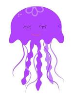 Isolated vector cartoon sea jellyfish