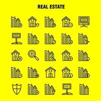 paquete de iconos de línea de bienes raíces para diseñadores y desarrolladores iconos de bienes raíces ayuda inicio información de la casa vector de bienes raíces