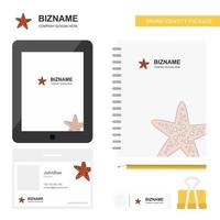 Star fish Business Logo Tab App Diary PVC Employee Card and USB Brand Stationary Package Design Vector Template