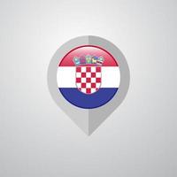 puntero de navegación de mapa con vector de diseño de bandera de croacia