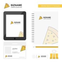 Pizza Business Logo Tab App Diary PVC Employee Card and USB Brand Stationary Package Design Vector Template