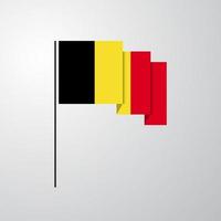 fondo creativo de bandera ondeante de bélgica vector