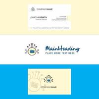 Beautiful Shared folder Logo and business card vertical Design Vector