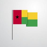 vector de diseño de bandera ondeante de guinea bissau