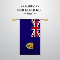 Turks and Caicos Islands Independence day hanging flag background vector