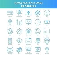 25 Green and Blue Futuro Business Icon Pack vector