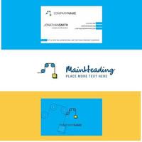 Beautiful Pulley Logo and business card vertical Design Vector