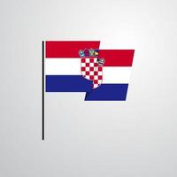 vector de diseño de bandera ondeante de croacia