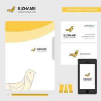 Sparrow Business Logo File Cover Visiting Card and Mobile App Design Vector Illustration
