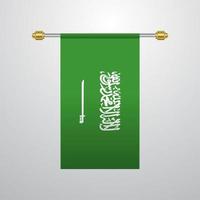 bandera colgante de arabia saudita vector