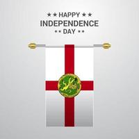 Alderney Independence day hanging flag background vector