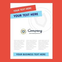 Protected sheild Title Page Design for Company profile annual report presentations leaflet Brochure Vector Background