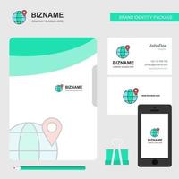 Location on globe Business Logo File Cover Visiting Card and Mobile App Design Vector Illustration