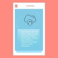 Music on cloud mobile vertical banner design design Vector