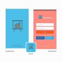 Company Presentation Splash Screen and Login Page design with Logo template Mobile Online Business Template vector