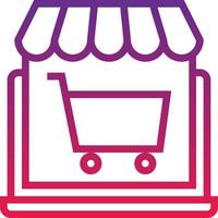 ecommerce cart shopping software development - gradient icon vector