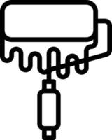 paint roller construction - outline icon vector