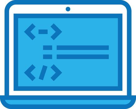 programming coding structure software development - blue icon vector