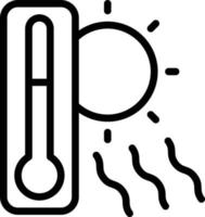 temperatura de calor del rayo solar caliente - icono de contorno vector