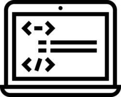 desarrollo de software de estructura de codificación de programación - icono de contorno vector