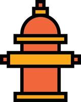 hydrant water construction - filled outline icon vector