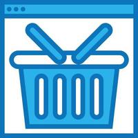 basket online site shopping ecommerce - blue icon vector