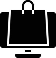 shopping online purchase bag ecommerce - solid icon vector