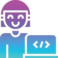 developer coding programmer software development - gradient solid icon vector