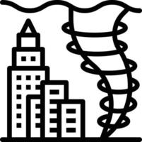 tornados strom disaster town - outline icon vector