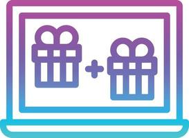 promotion gift surprise computer promote - gradient icon vector