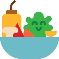 Ensalada vegetal comida sana - icono plano vector