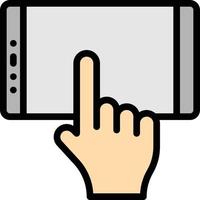 touch screen smartphone mobile multimedia - filled outline icon vector