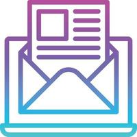 Boletín de correo electrónico en línea - icono de degradado vector